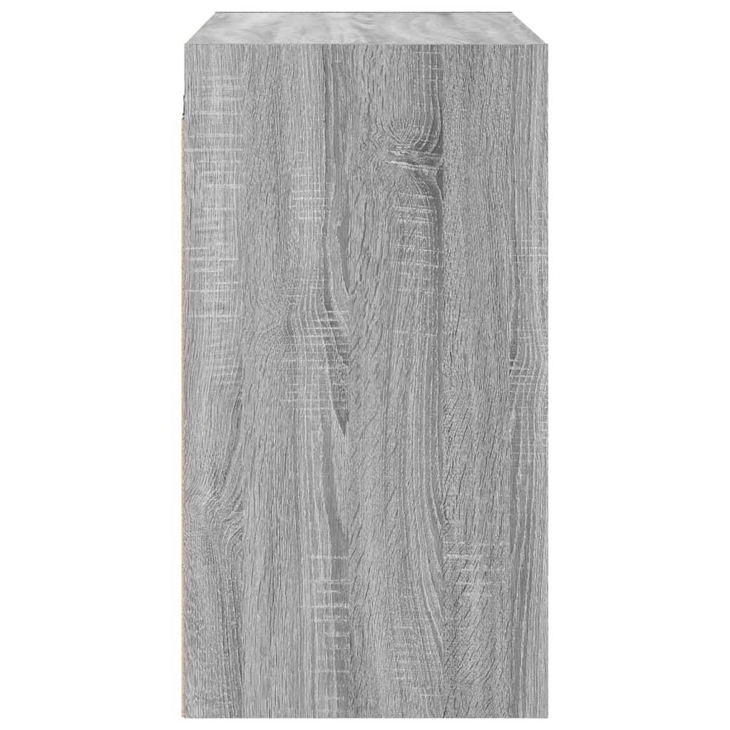 Wandkast Met Glazen Deuren 68X37X68,5 Cm Eiken Grijs sonoma