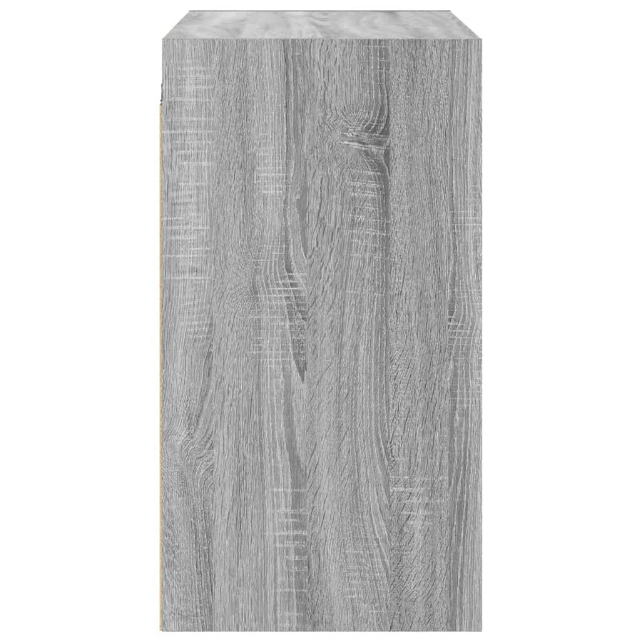 Wandkast Met Glazen Deuren 68X37X68,5 Cm Eiken Grijs sonoma