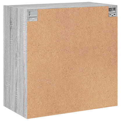Wandkast Met Glazen Deuren 68X37X68,5 Cm Eiken Grijs sonoma