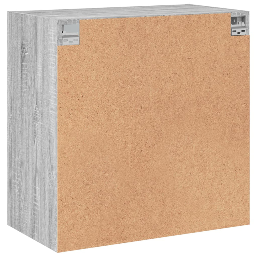 Wandkast Met Glazen Deuren 68X37X68,5 Cm Eiken Grijs sonoma