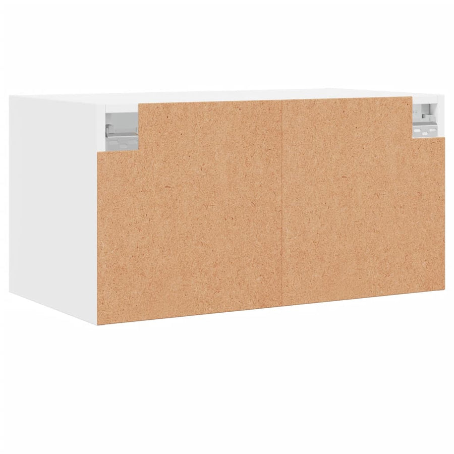Wandkast Met Glazen Deuren 68,5X37X35 Cm 1 Wit