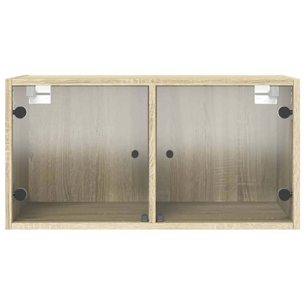 Wandkast Met Glazen Deuren 68,5X37X35 Cm Kleurig 1 Sonoma eiken