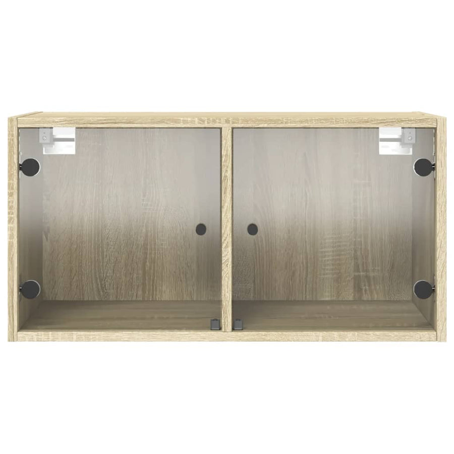 Wandkast Met Glazen Deuren 68,5X37X35 Cm Kleurig 1 Sonoma eiken