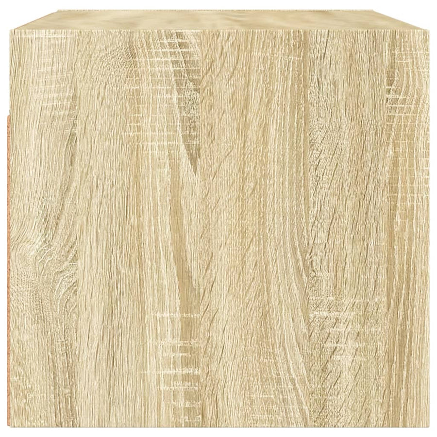 Wandkast Met Glazen Deuren 68,5X37X35 Cm Kleurig 1 Sonoma eiken