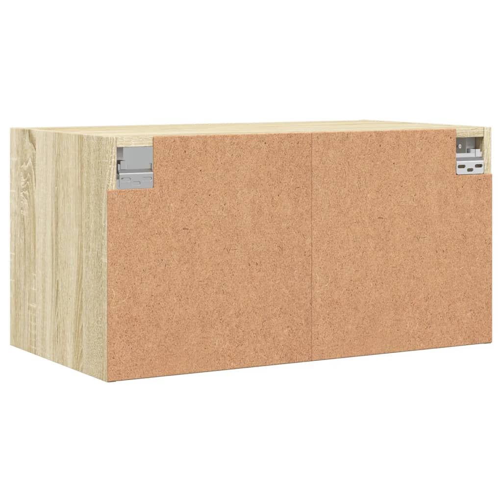 Wandkast Met Glazen Deuren 68,5X37X35 Cm Kleurig 1 Sonoma eiken