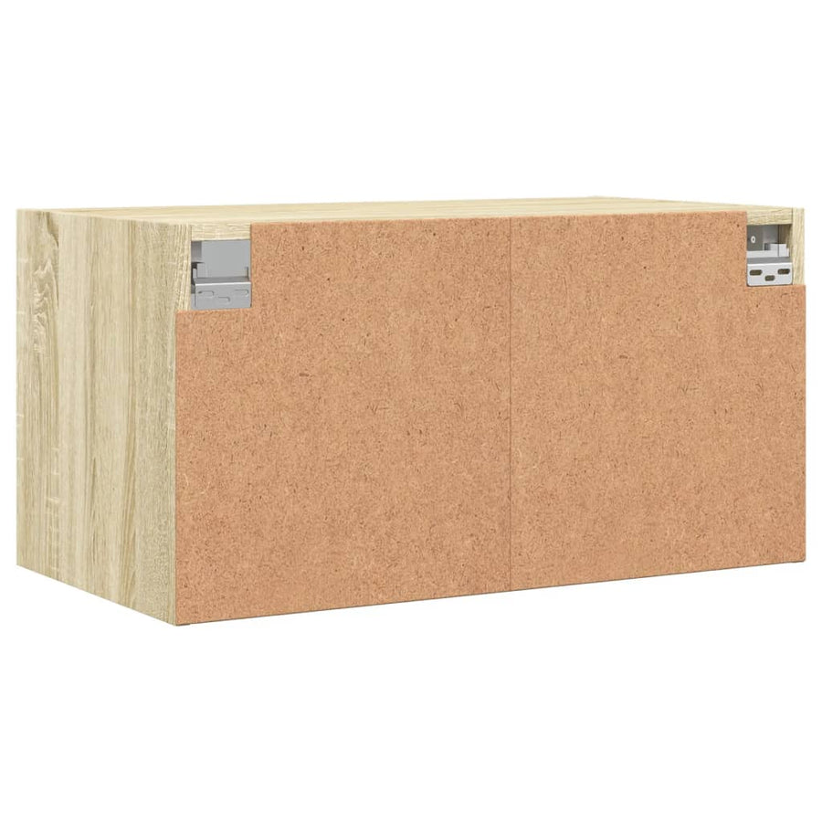 Wandkast Met Glazen Deuren 68,5X37X35 Cm Kleurig 1 Sonoma eiken