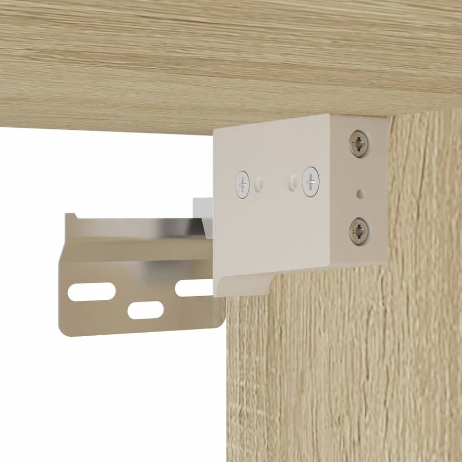 Wandkast Met Glazen Deuren 68,5X37X35 Cm Kleurig 1 Sonoma eiken