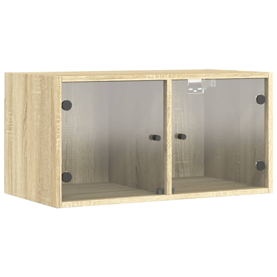 Wandkasten Met Glazen Deuren 68,5X37X35 Cm 2 Sonoma eiken