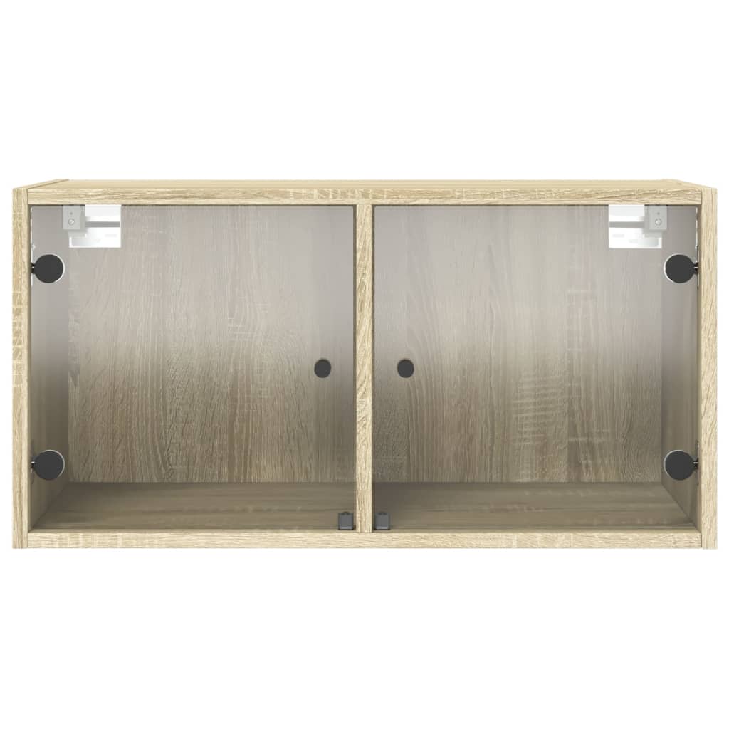 Wandkasten Met Glazen Deuren 68,5X37X35 Cm 2 Sonoma eiken