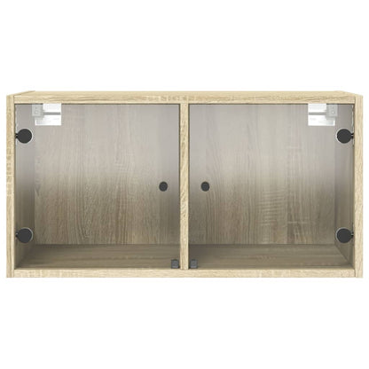 Wandkasten Met Glazen Deuren 68,5X37X35 Cm 2 Sonoma eiken