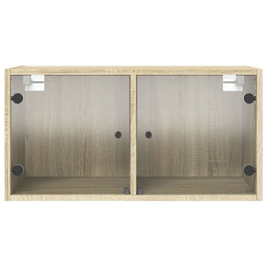 Wandkasten Met Glazen Deuren 68,5X37X35 Cm 2 Sonoma eiken