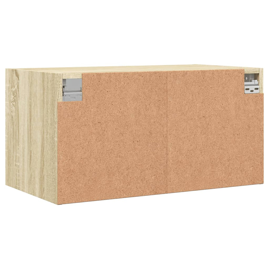 Wandkasten Met Glazen Deuren 68,5X37X35 Cm 2 Sonoma eiken