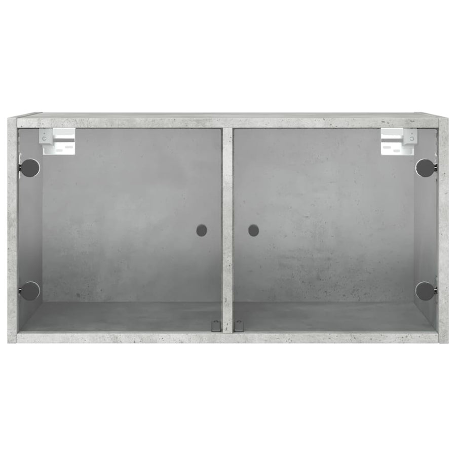 Wandkast Met Glazen Deuren 68,5X37X35 Cm 1 Betongrijs