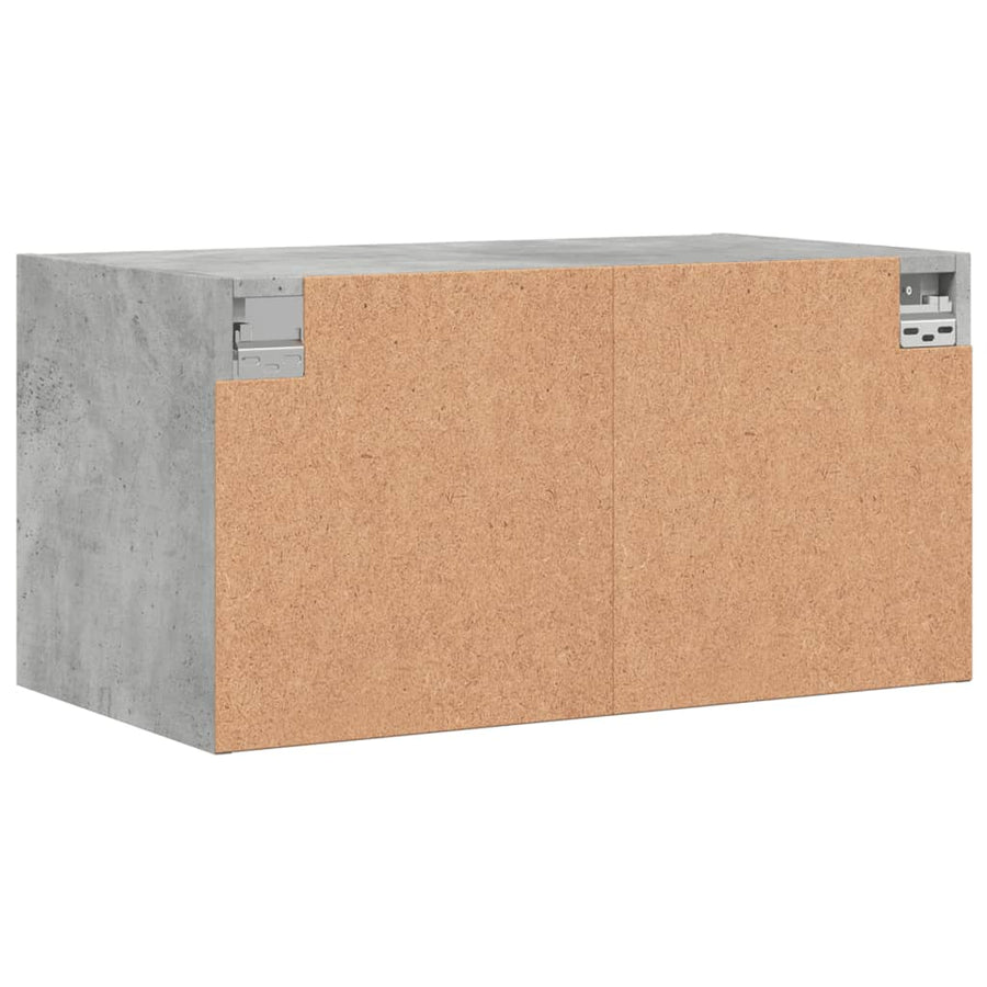 Wandkast Met Glazen Deuren 68,5X37X35 Cm 1 Betongrijs