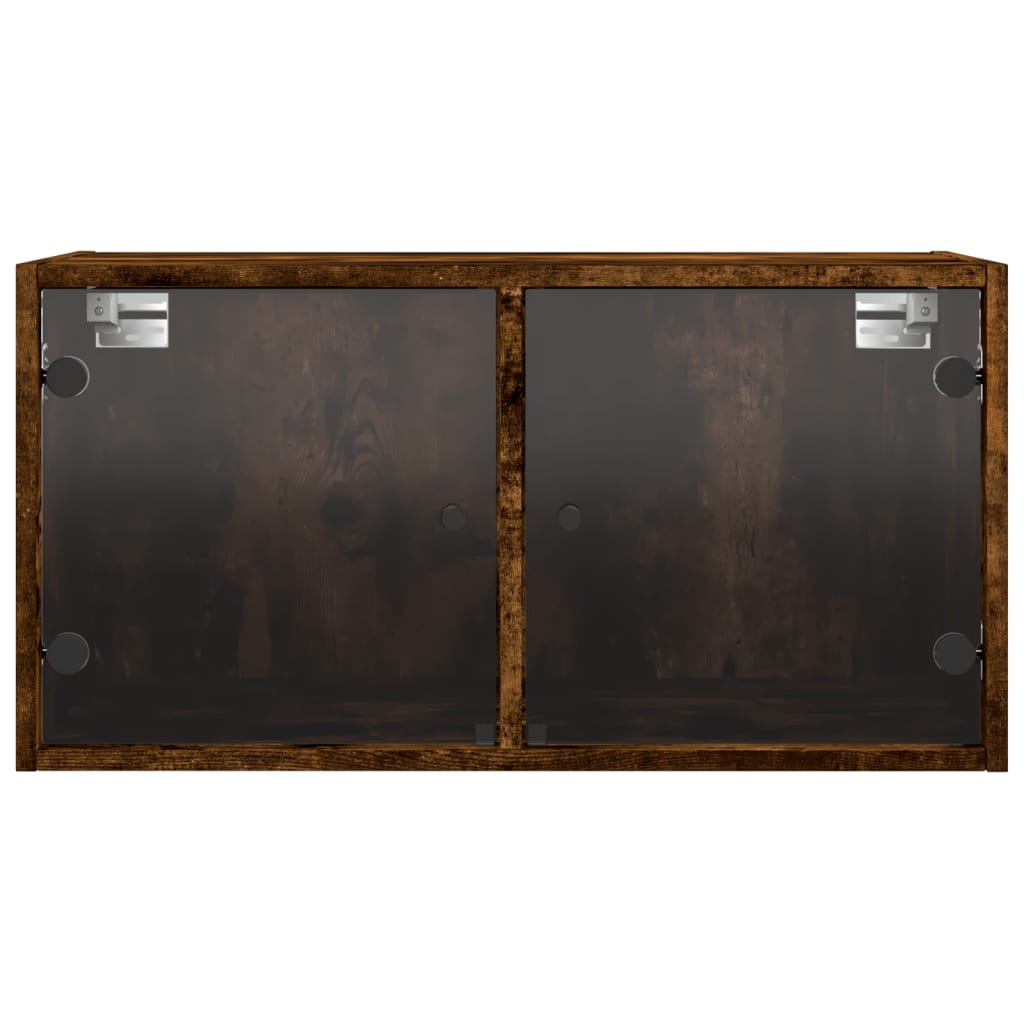 Wandkast Met Glazen Deuren 68,5X37X35 Cm Kleurig 1 Gerookt eiken