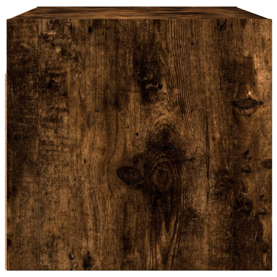 Wandkast Met Glazen Deuren 68,5X37X35 Cm Kleurig 1 Gerookt eiken