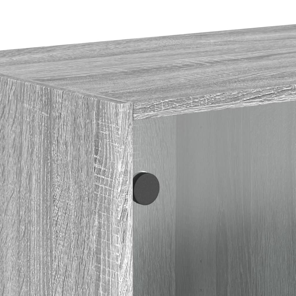 Wandkast Met Glazen Deuren 68,5X37X35 Cm 1 Grijs sonoma
