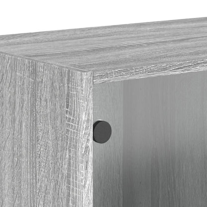 Wandkasten Met Glazen Deuren 68,5X37X35 Cm 2 Grijs sonoma