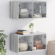 Wandkast 68,5x37x35 cm grijs sonoma 2 stuks
