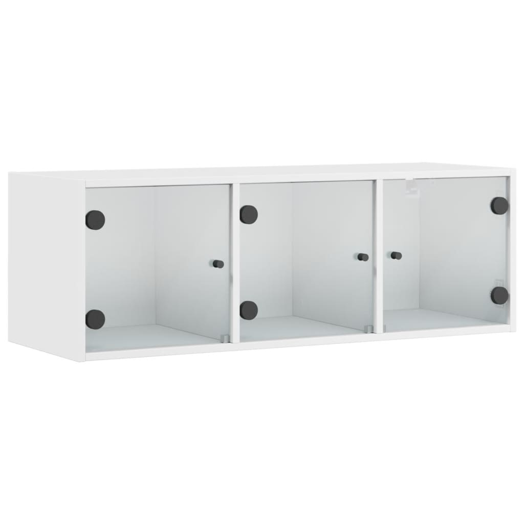 Wandkast Met Glazen Deuren 02X37X35 Cm Wit