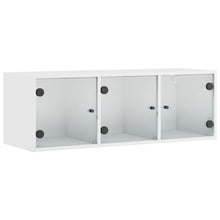 Wandkast Met Glazen Deuren 02X37X35 Cm Wit