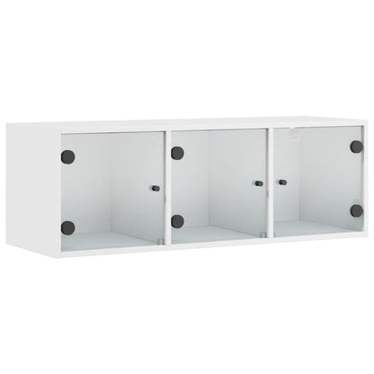 Wandkast Met Glazen Deuren 02X37X35 Cm Wit