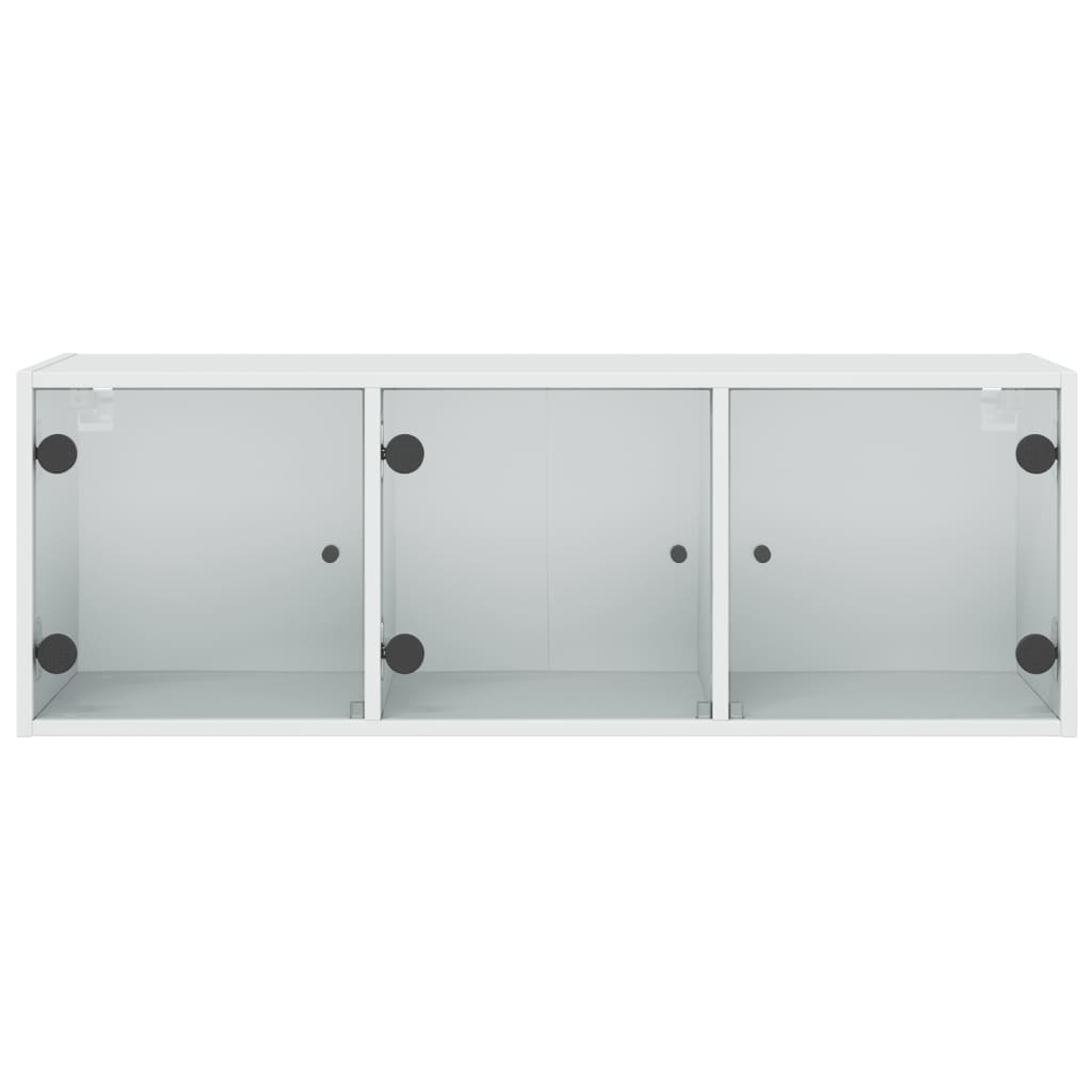 Wandkast Met Glazen Deuren 02X37X35 Cm Wit