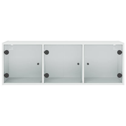 Wandkast Met Glazen Deuren 02X37X35 Cm Wit