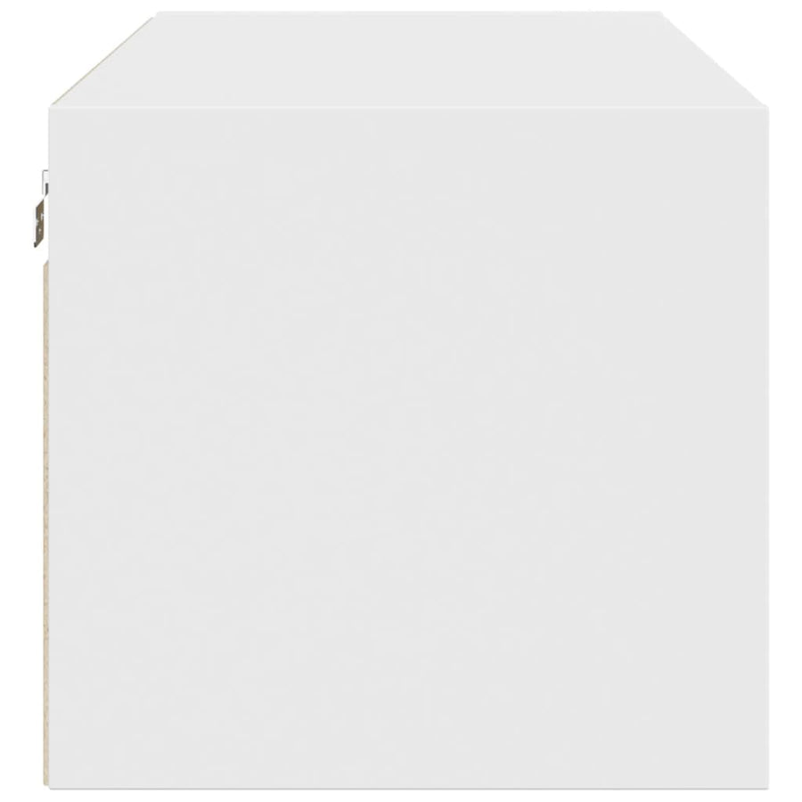 Wandkast Met Glazen Deuren 02X37X35 Cm Wit