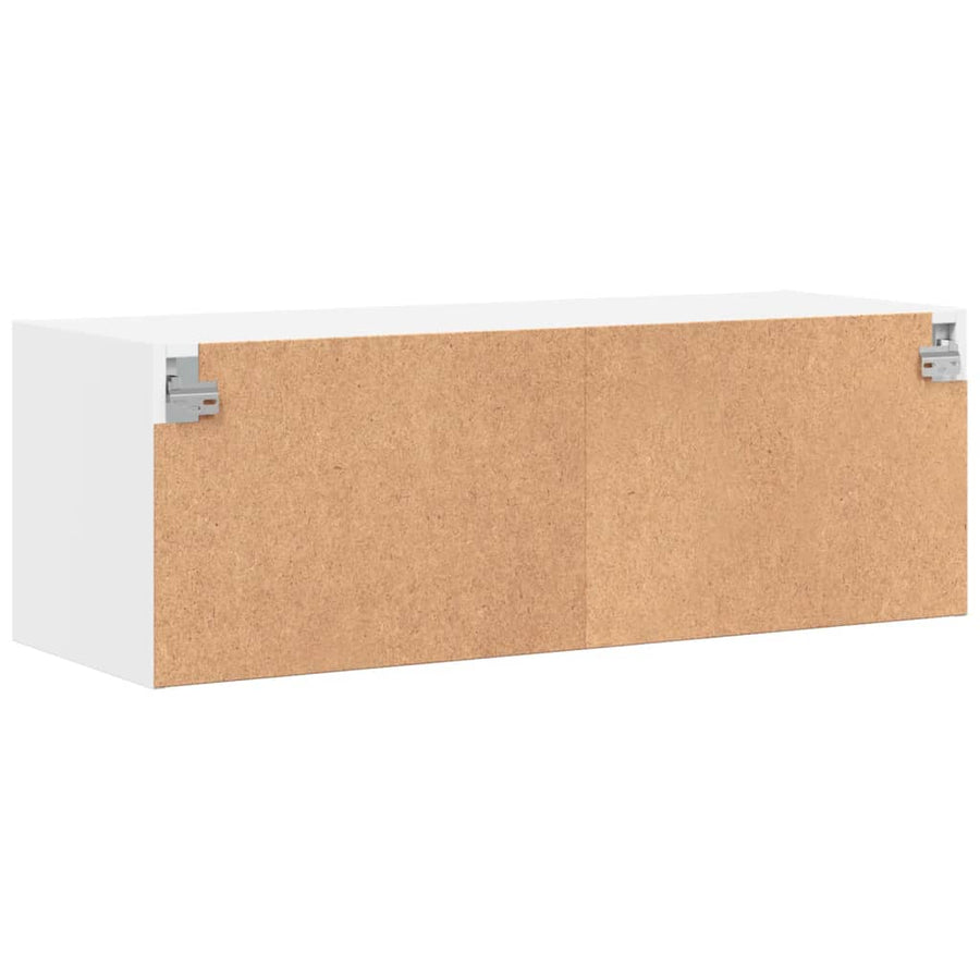 Wandkast Met Glazen Deuren 02X37X35 Cm Wit
