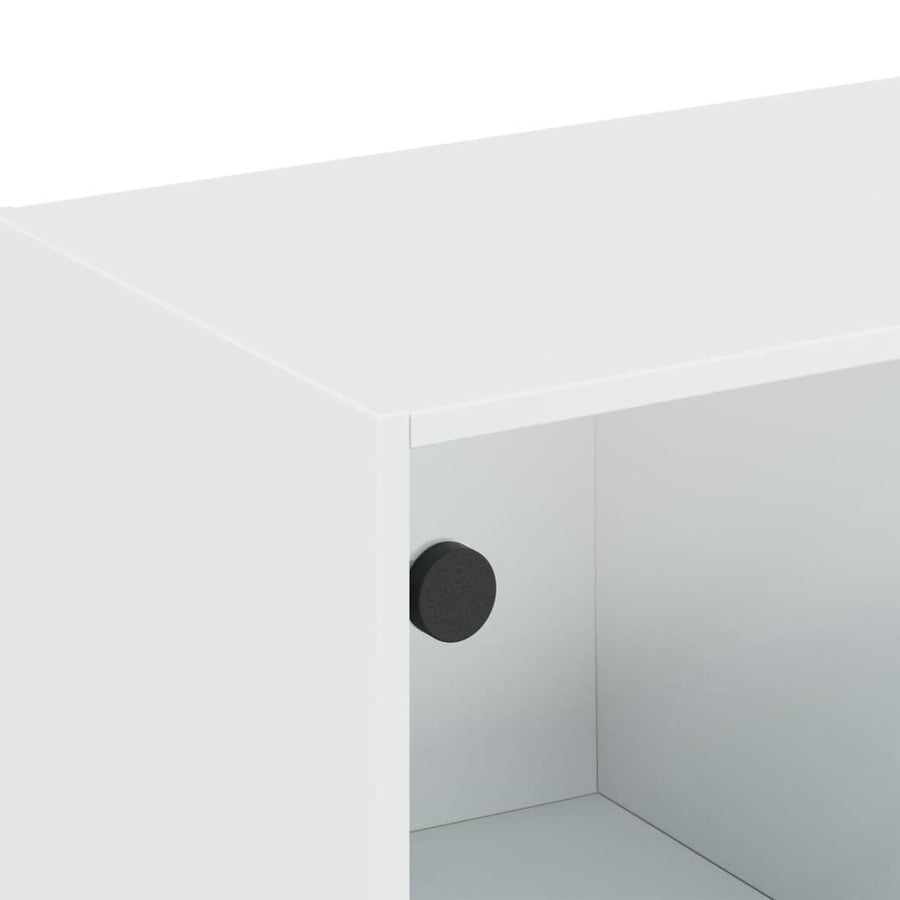 Wandkast Met Glazen Deuren 02X37X35 Cm Wit