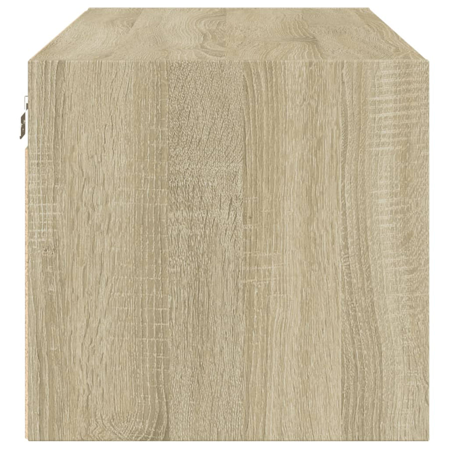 Wandkast met glazen deuren 102x37x35 cm sonoma eikenkleurig