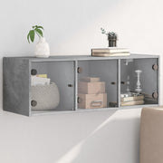 Wandkast 102x37x35 cm bewerkt hout betongrijs