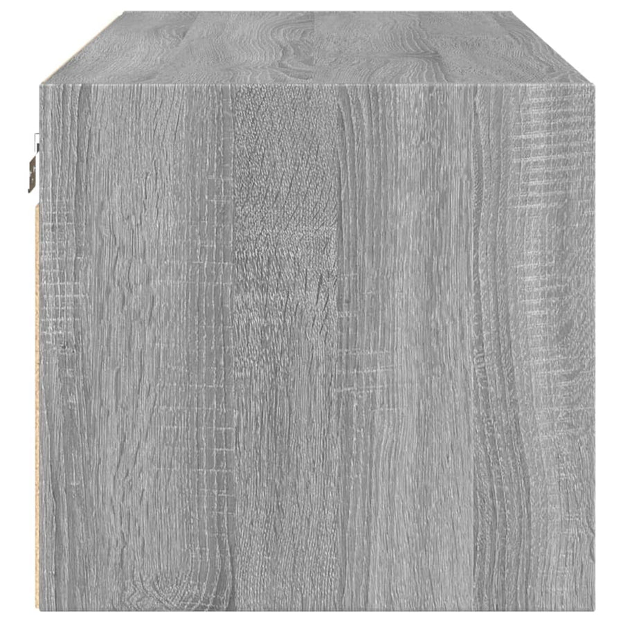 Wandkast Met Glazen Deuren 02X37X35 Cm Eiken Grijs sonoma