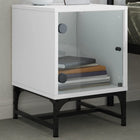 Bedside table with glass door 35x37x50 cm white