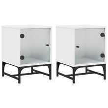 Nachtkastjes Met Glazen Deuren 2 St 35X37X50 Cm Wit