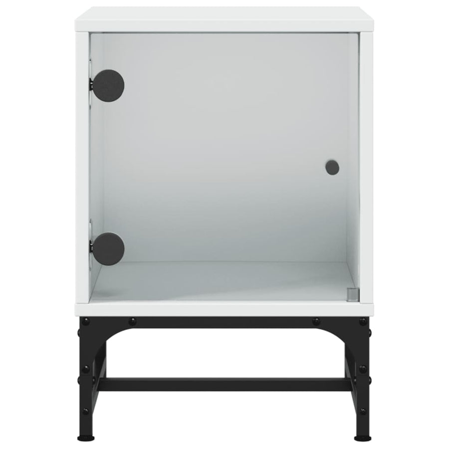 Nachtkastjes Met Glazen Deuren 2 St 35X37X50 Cm Wit