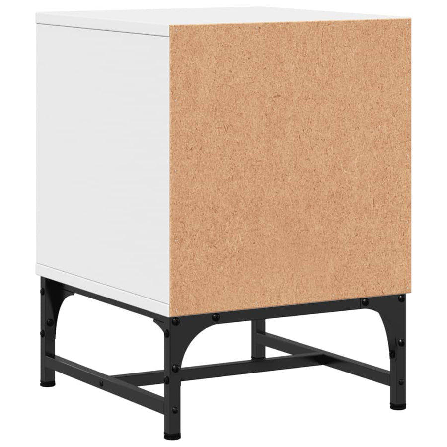 Nachtkastjes Met Glazen Deuren 2 St 35X37X50 Cm Wit