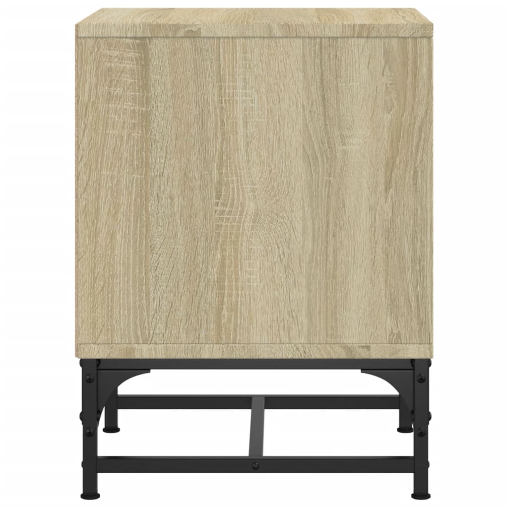Nachtkastjes Met Glazen Deuren 2 St 35X37X50 Cm Sonoma Eiken