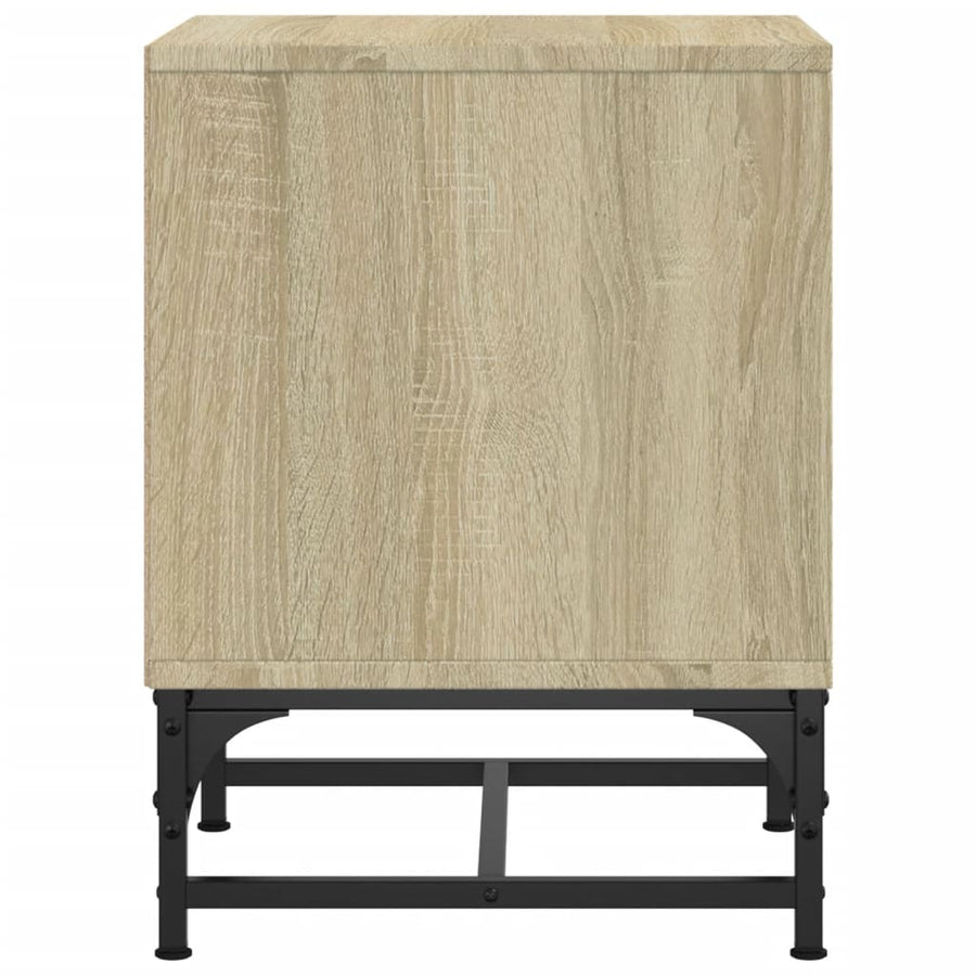 Nachtkastjes Met Glazen Deuren 2 St 35X37X50 Cm Sonoma Eiken