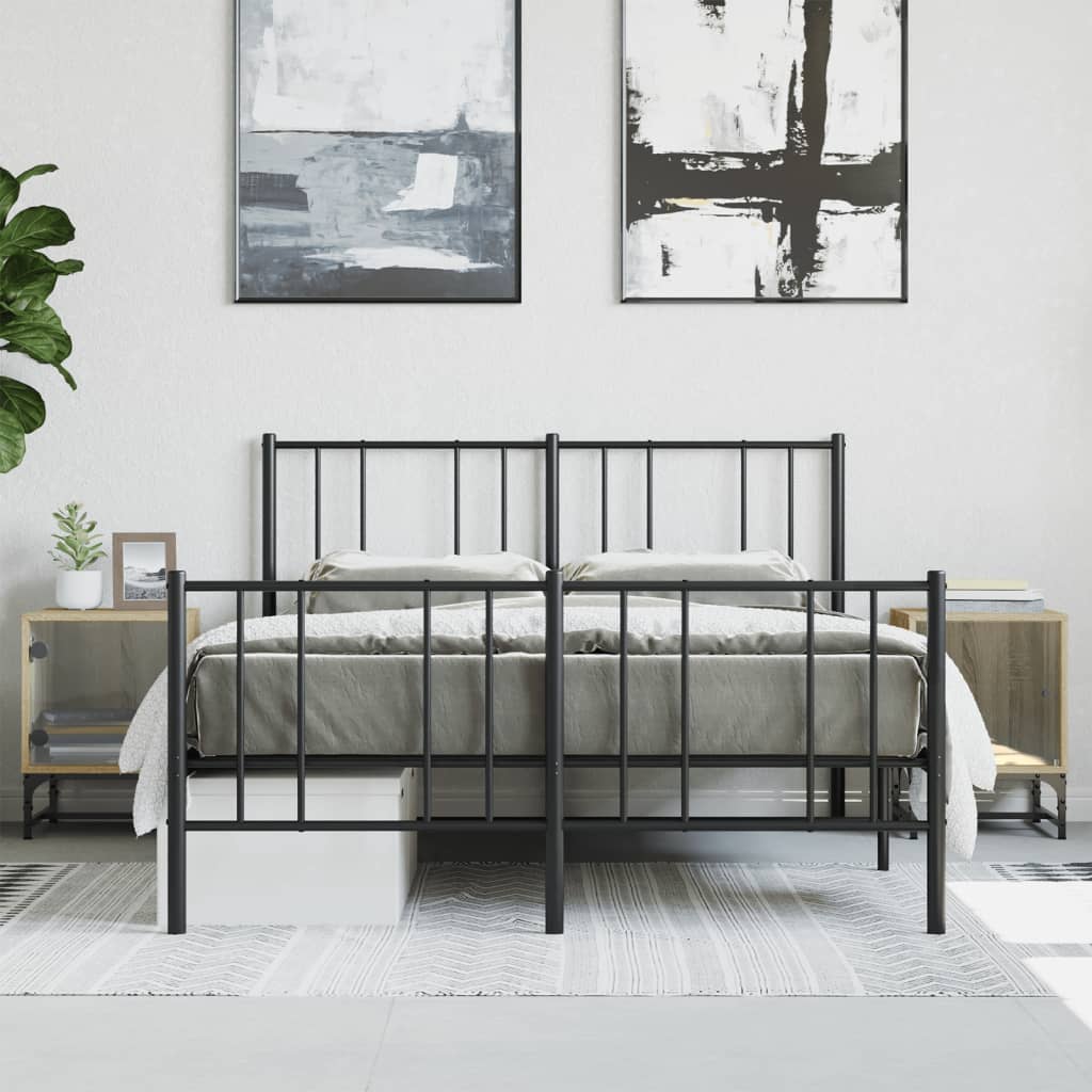 Nachtkastjes Met Glazen Deuren 2 St 35X37X50 Cm Sonoma Eiken