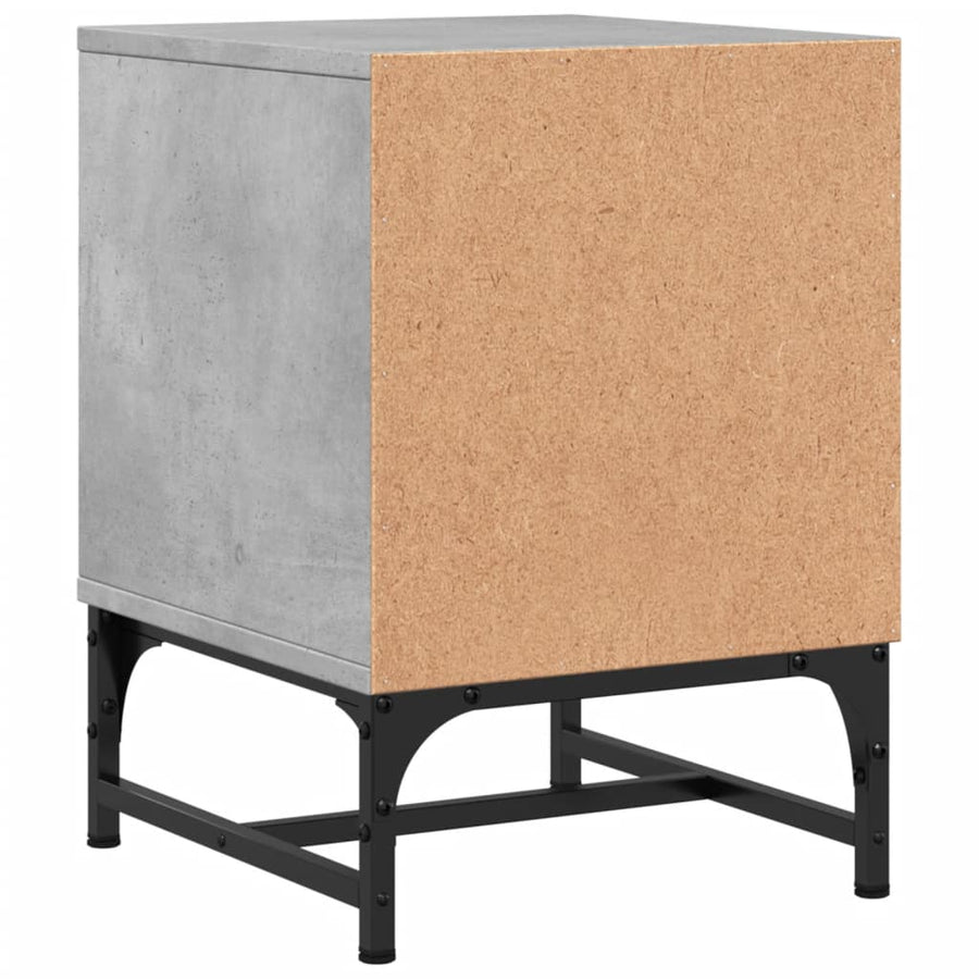 Nachtkastjes Met Glazen Deuren 2 St 35X37X50 Cm Betongrijs