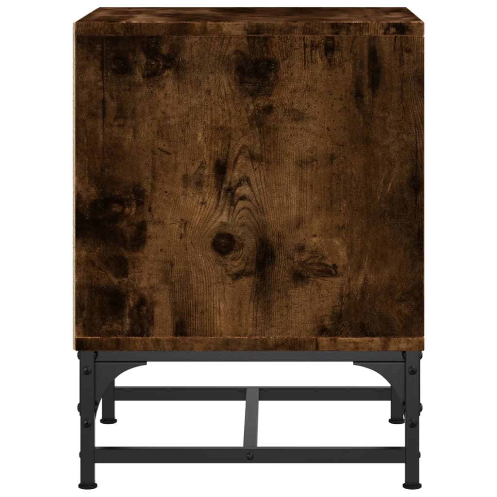Nachtkastjes Met Glazen Deuren 2 St 35X37X50 Cm Gerookt Eiken