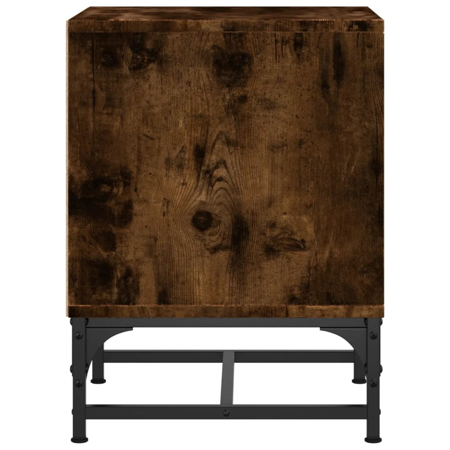 Nachtkastjes Met Glazen Deuren 2 St 35X37X50 Cm Gerookt Eiken