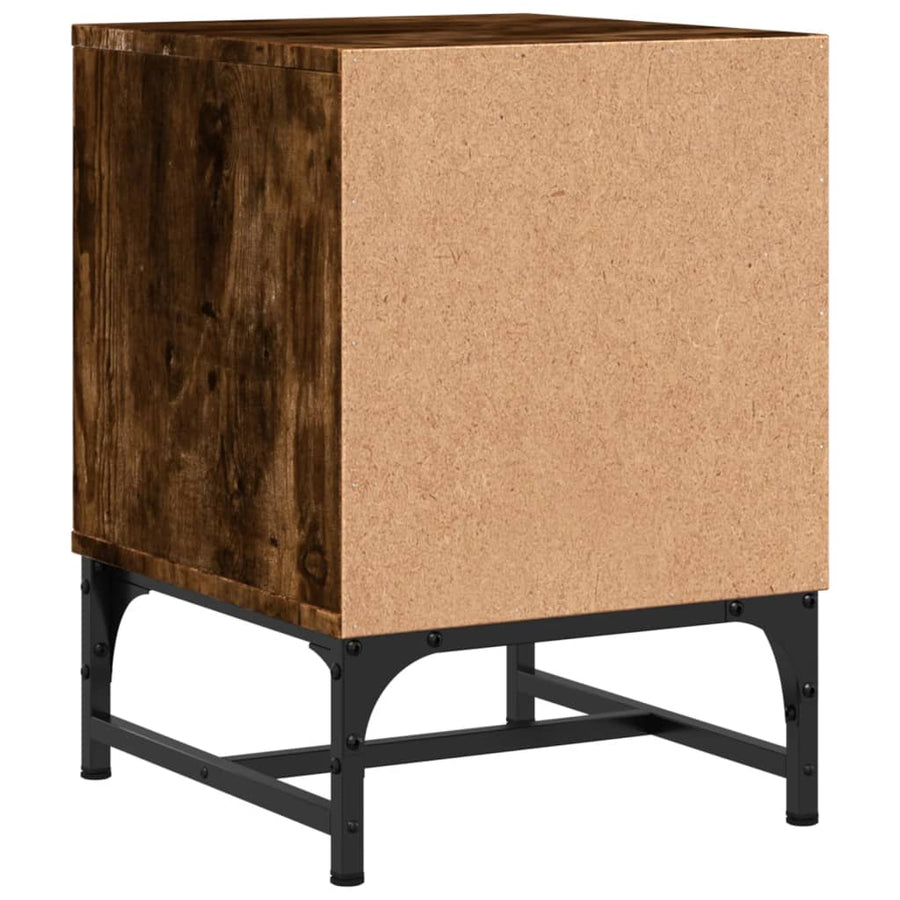 Nachtkastjes Met Glazen Deuren 2 St 35X37X50 Cm Gerookt Eiken