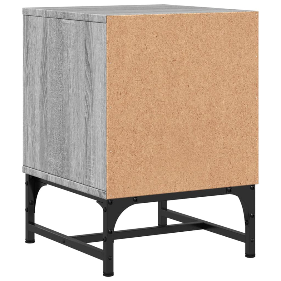 Nachtkastjes Met Glazen Deuren 2 St 35X37X50 Cm Grijs Sonoma