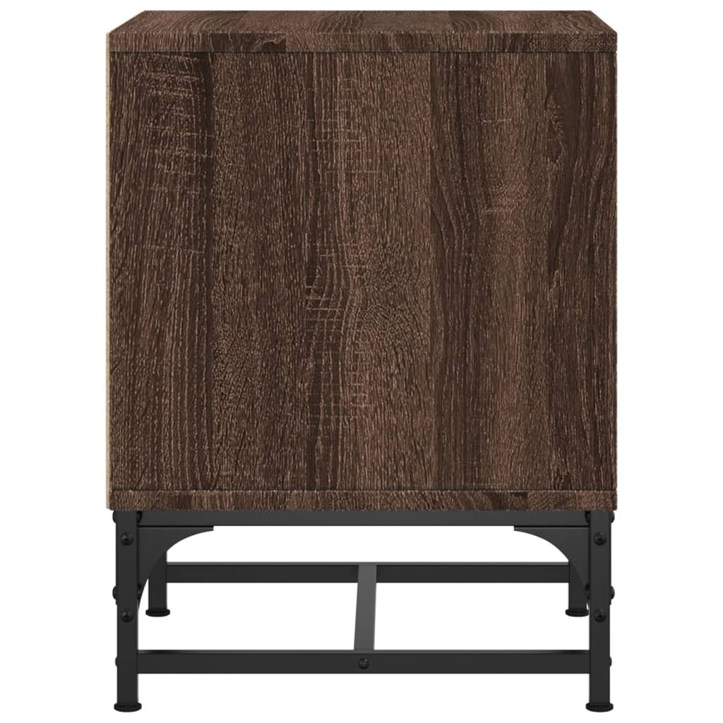 Nachtkastjes Met Glazen Deuren 2 St 35X37X50 Cm Bruineikenkleur