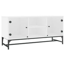 Tv-Meubel Met Glazen Deuren 02X37X50 Cm Wit