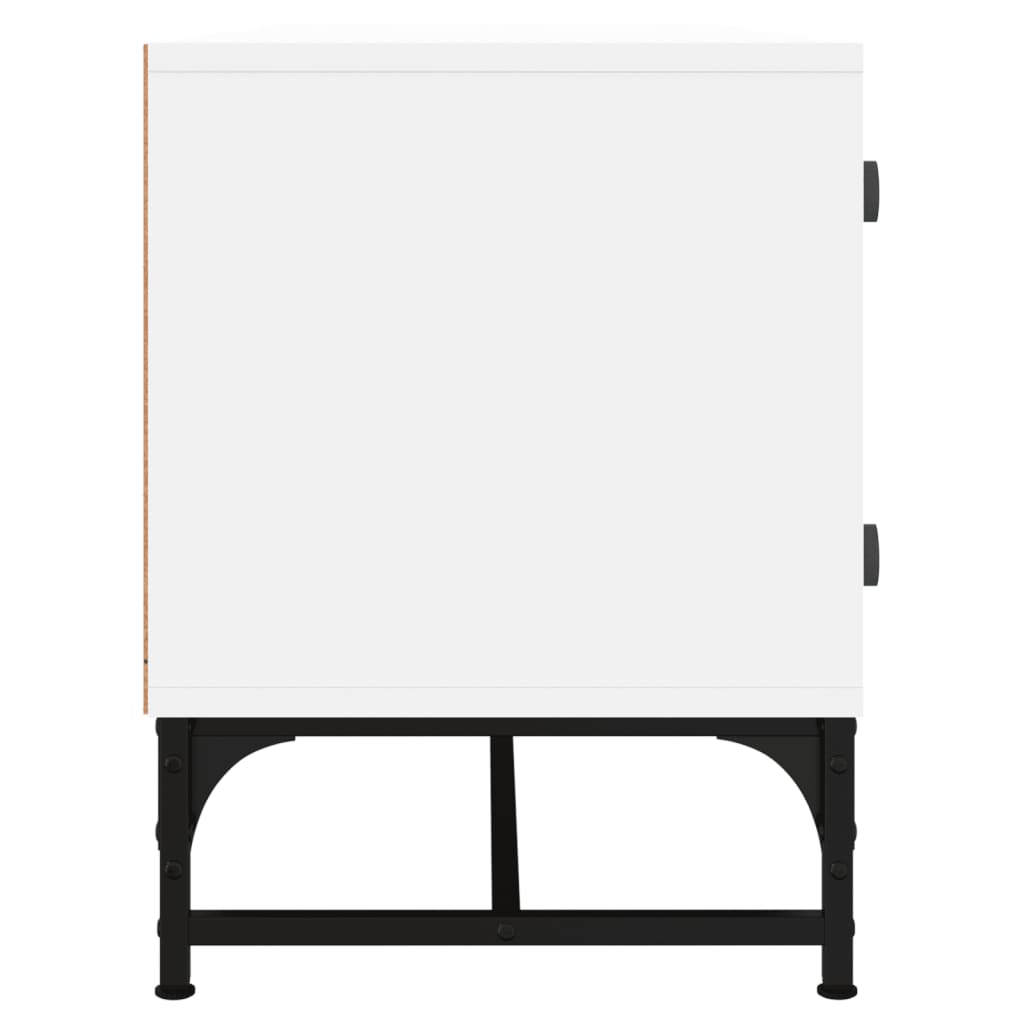 Tv-Meubel Met Glazen Deuren 02X37X50 Cm Wit