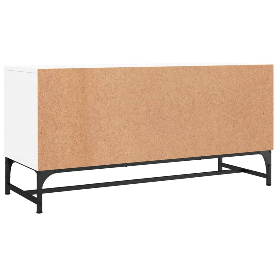 Tv-Meubel Met Glazen Deuren 02X37X50 Cm Wit